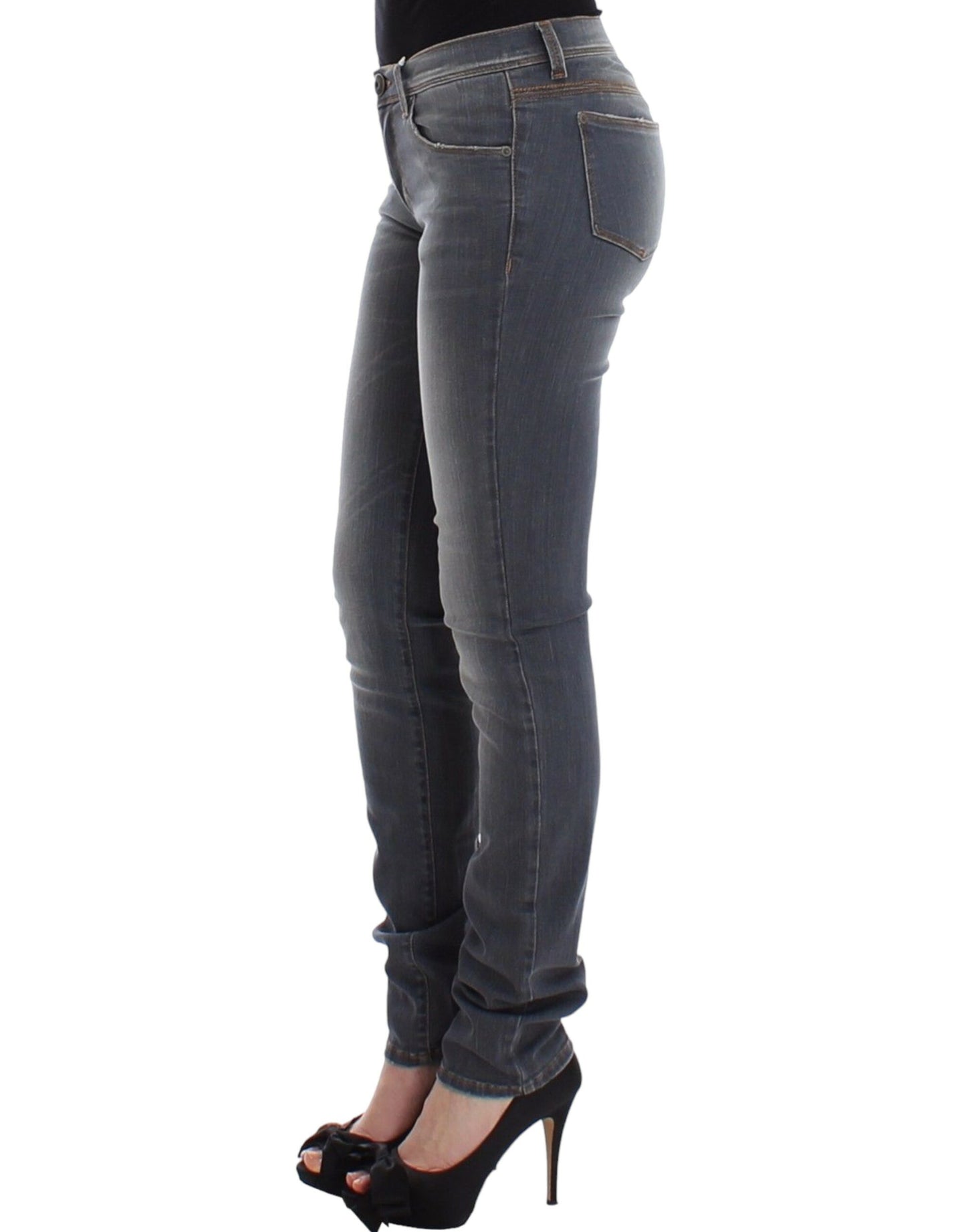 Ermanno Scervino Grau Slim Jeans Denim Hose Skinny Leg Stretch