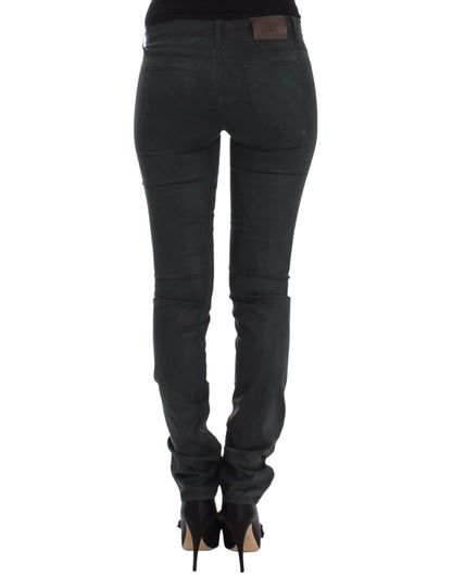 Ermanno Scervino Grüne Slim Jeans Denim Hose Straight Leg Stretch