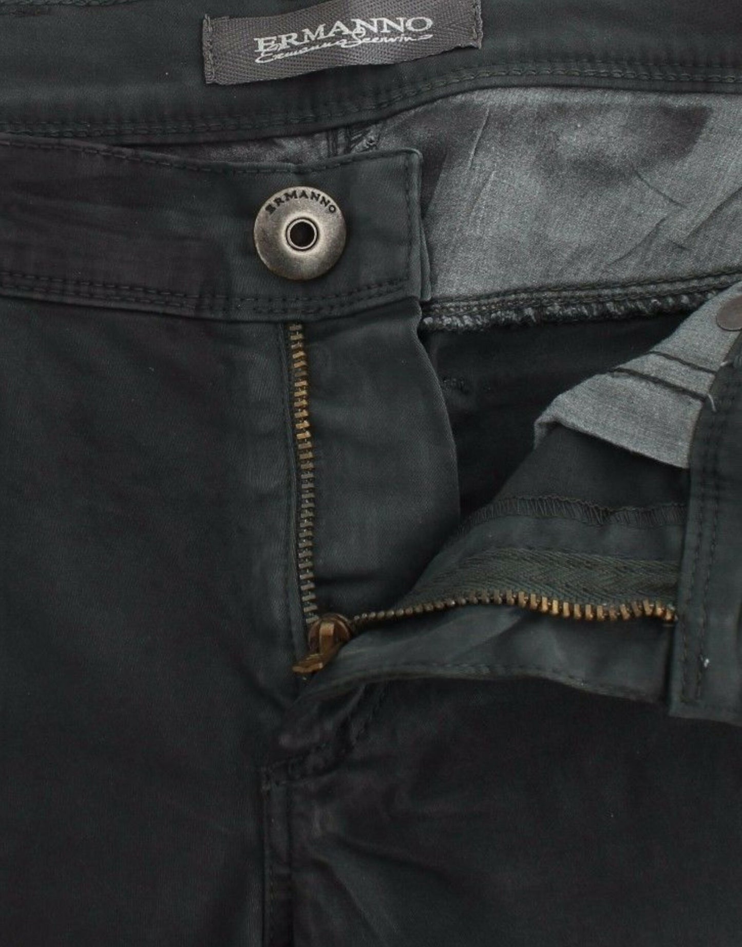 Ermanno Scervino Grüne Slim Jeans Denim Hose Straight Leg Stretch