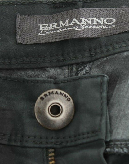 Ermanno Scervino Grüne Slim Jeans Denim Hose Straight Leg Stretch