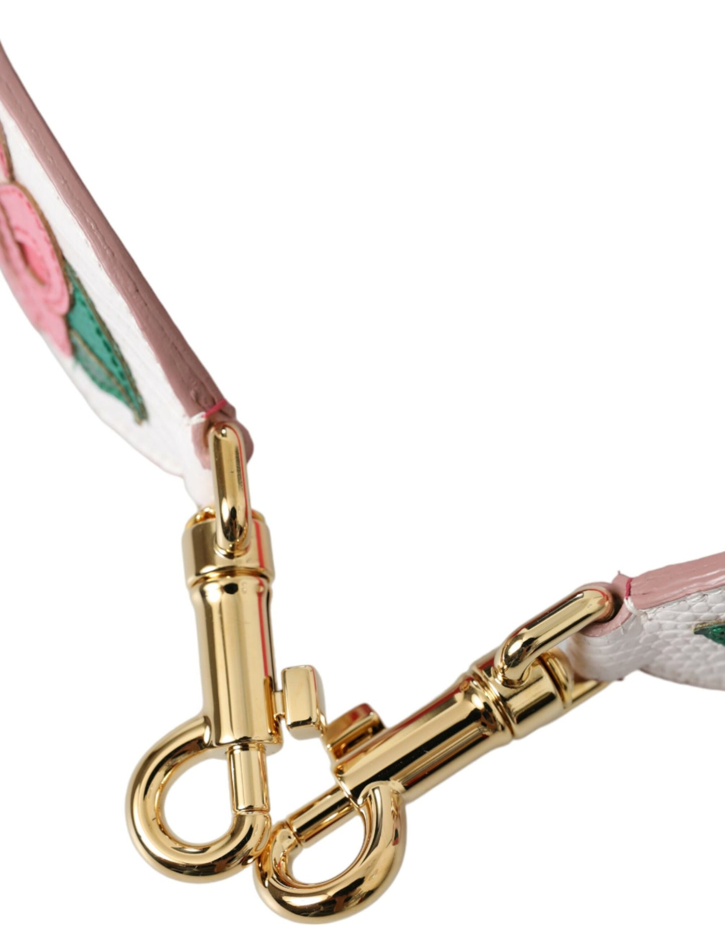 حزام كتف من الجلد باللون الأبيض المزهر من دولتشي آند غابانا