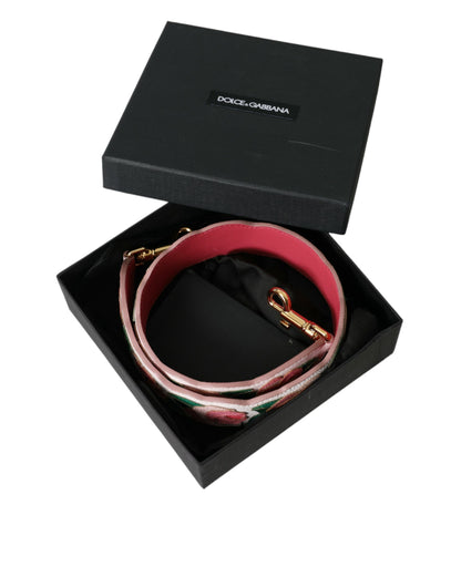 حزام كتف من الجلد باللون الأبيض المزهر من دولتشي آند غابانا