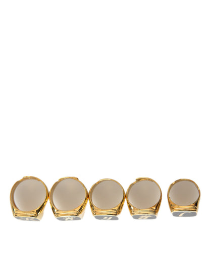 Dolce &amp; Gabbana Goldmessing ROYAL Emaille Set mit 5 Ringen