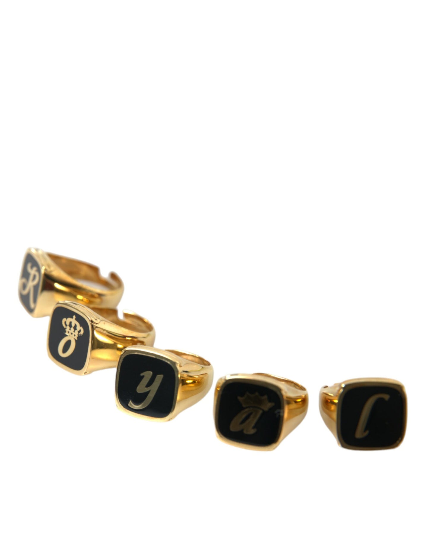 Dolce &amp; Gabbana Goldmessing ROYAL Emaille Set mit 5 Ringen