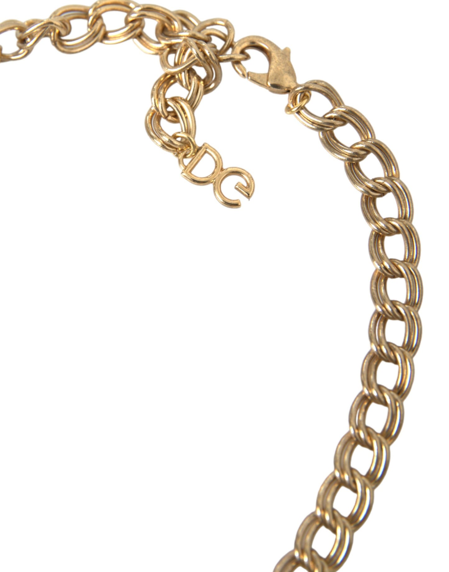 Dolce &amp; Gabbana Halskette mit goldenem Kettenanhänger, Rosenkreuz, Erdbeerstern