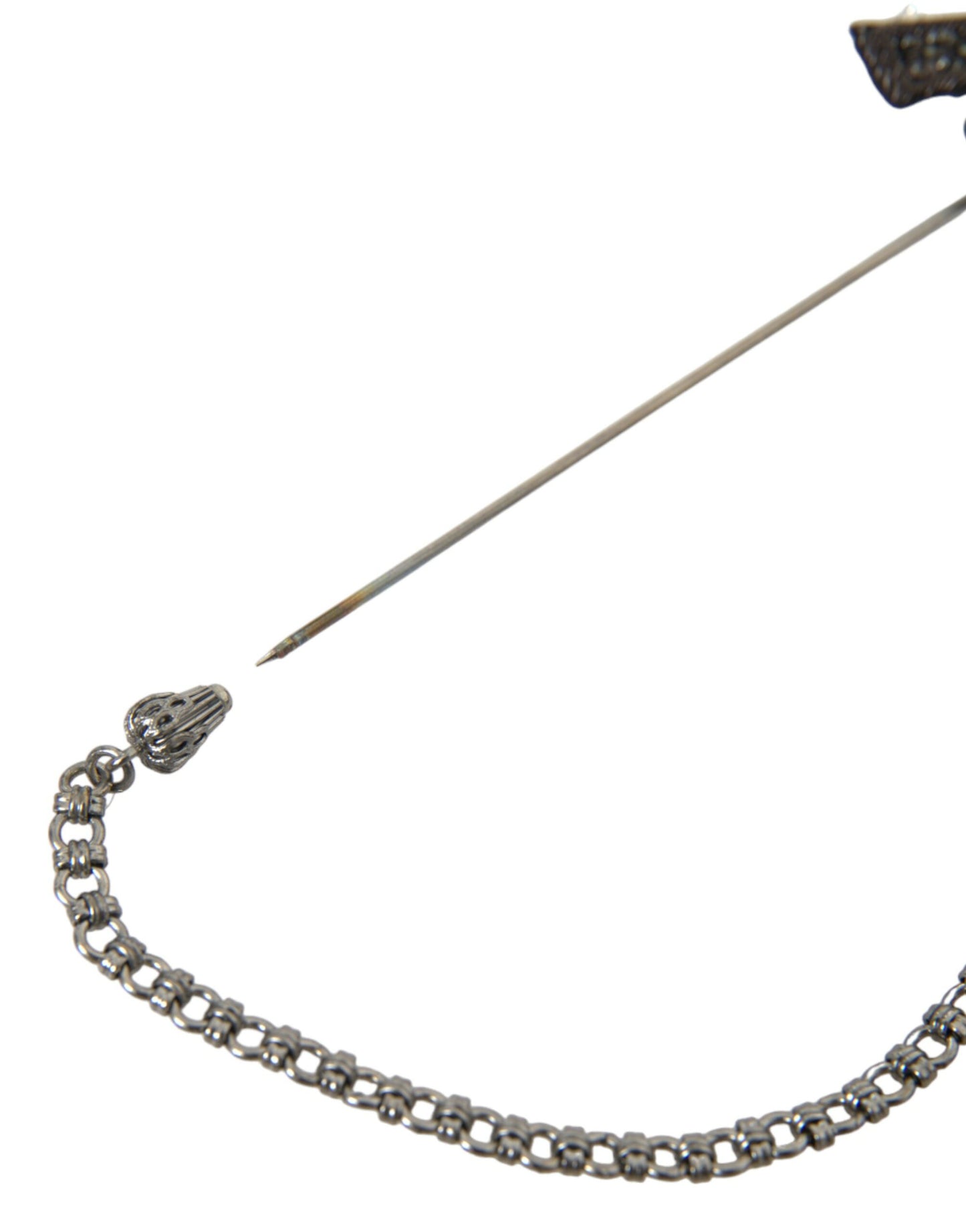 Dolce &amp; Gabbana Messing Kupfer Seide Revolver Pistole Männer Brosche Anstecknadel