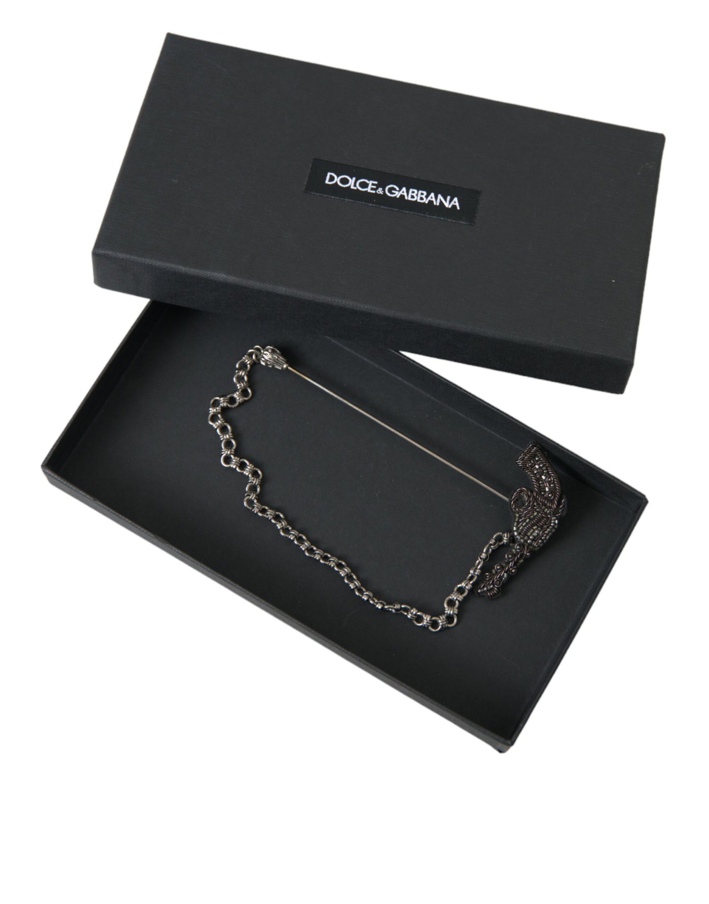 Dolce &amp; Gabbana Messing Kupfer Seide Revolver Pistole Männer Brosche Anstecknadel