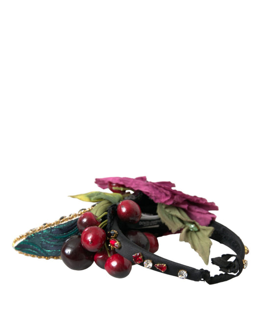 Dolce &amp; Gabbana Rotes Wassermelonen-Kirsch-Kristall-Haarband Statement-Diadem