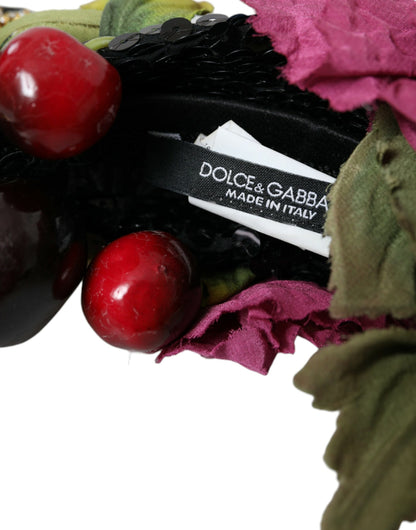Dolce &amp; Gabbana Rotes Wassermelonen-Kirsch-Kristall-Haarband Statement-Diadem