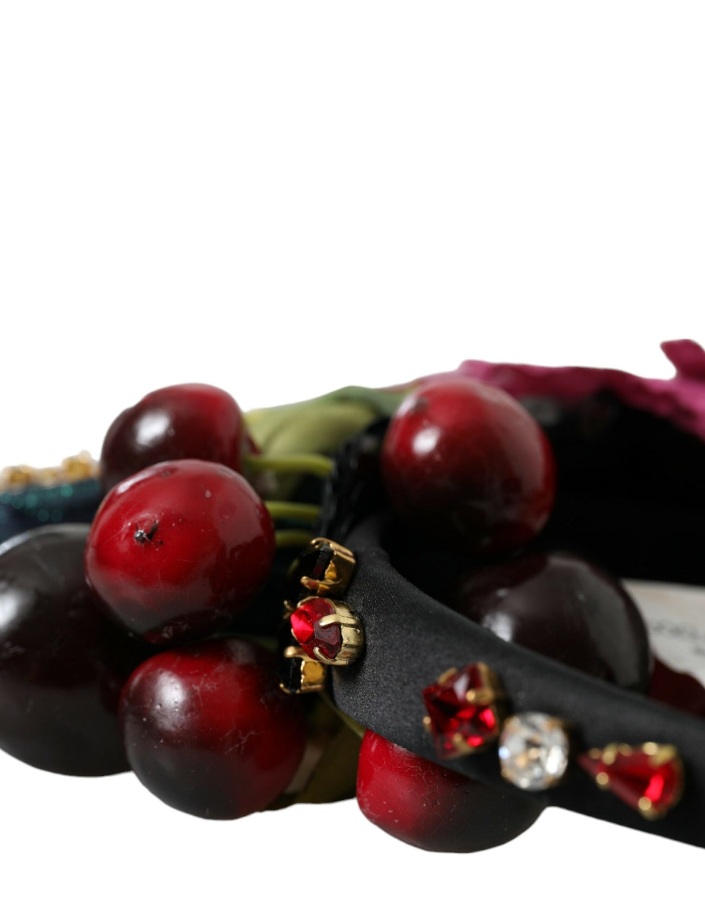 Dolce &amp; Gabbana Rotes Wassermelonen-Kirsch-Kristall-Haarband Statement-Diadem
