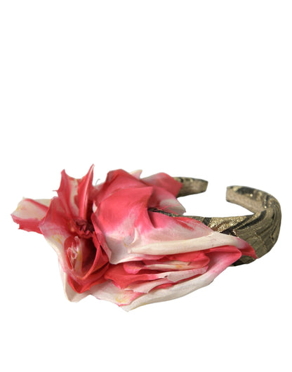 Dolce &amp; Gabbana Multicolor Floral Applique Seide Damen Stirnband Diadem