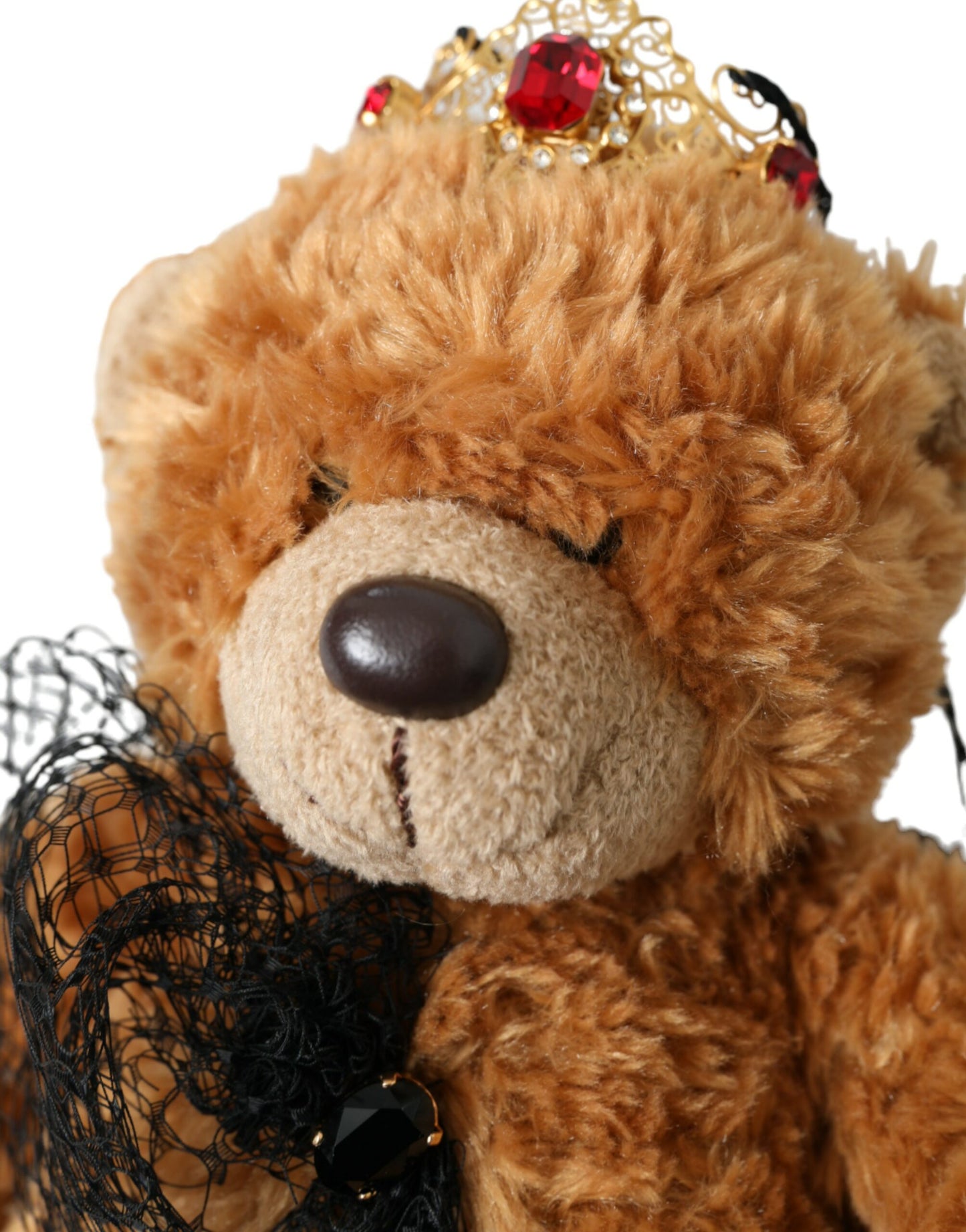 Dolce &amp; Gabbana Brauner Teddybär Gold Kristall Krone Haarband Diadem