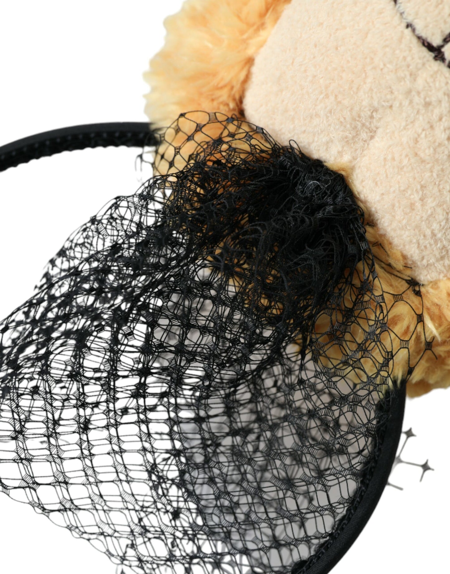 Dolce &amp; Gabbana Brauner Teddybär Gold Kristall Krone Haarband Diadem