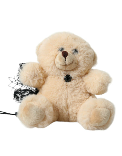 Dolce &amp; Gabbana Beige Teddybär Mesh Netzband Haarspange