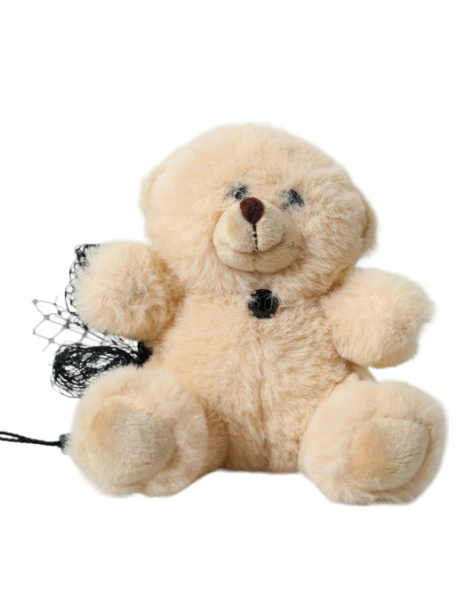 Dolce &amp; Gabbana Beige Teddybär Mesh Netzband Haarspange