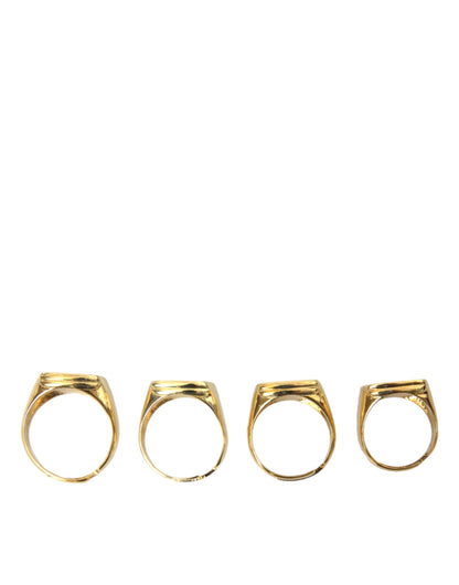 Dolce &amp; Gabbana – KING-Emaille-Set aus 4 Ringen aus goldenem Messing