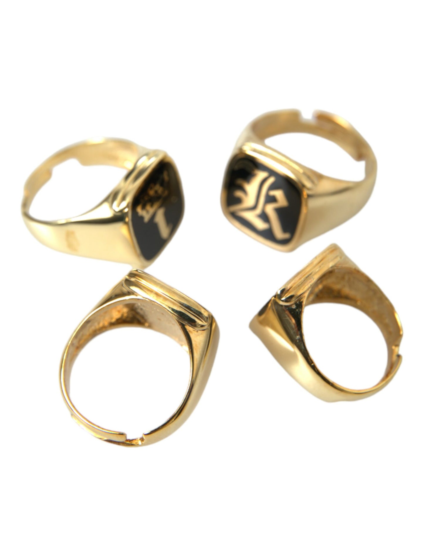 Dolce &amp; Gabbana – KING-Emaille-Set aus 4 Ringen aus goldenem Messing