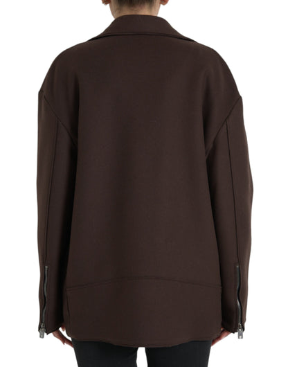 معطف بني قصير من الصوف من دولتشي آند غابانا