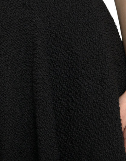 Dolce &amp; Gabbana – Schwarzer, knielanger A-Linien-Rock mit hoher Taille