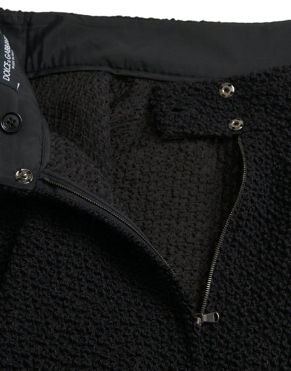 Dolce &amp; Gabbana – Schwarzer, knielanger A-Linien-Rock mit hoher Taille