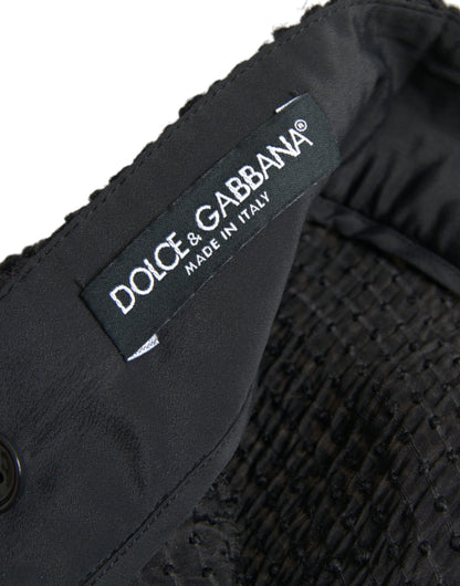 Dolce &amp; Gabbana – Schwarzer, knielanger A-Linien-Rock mit hoher Taille