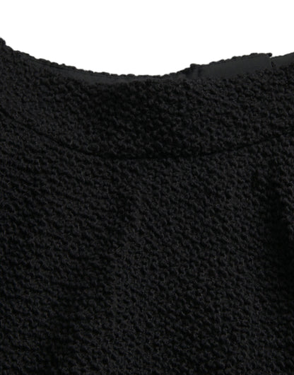 Dolce &amp; Gabbana – Schwarzer, knielanger A-Linien-Rock mit hoher Taille