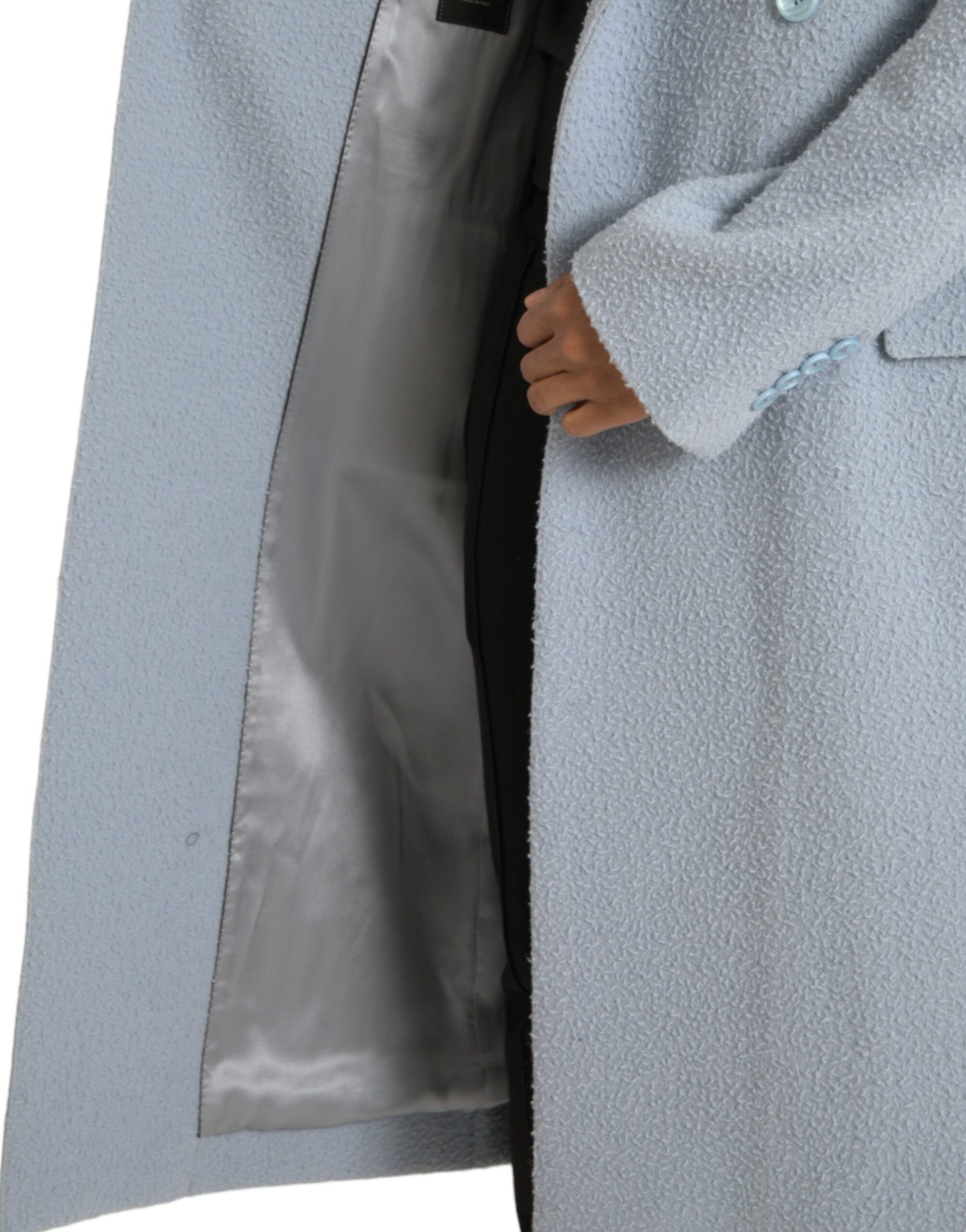 جاكيت ترنش طويل مزدوج الصدر من دولتشي آند غابانا باللون الأزرق