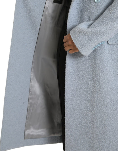 جاكيت ترنش طويل مزدوج الصدر من دولتشي آند غابانا باللون الأزرق