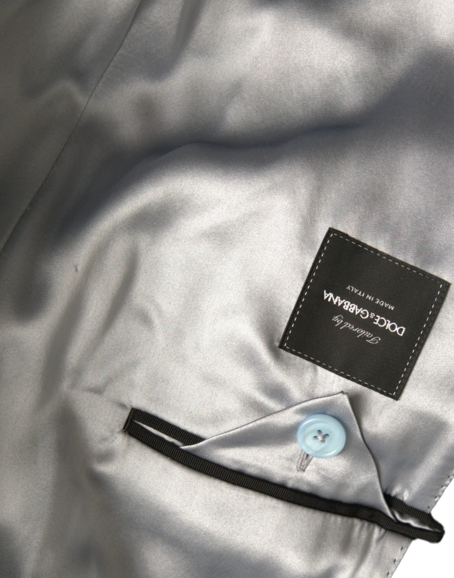 جاكيت ترنش طويل مزدوج الصدر من دولتشي آند غابانا باللون الأزرق