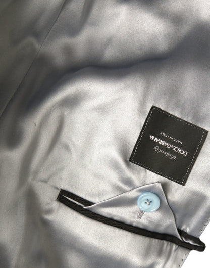 جاكيت ترنش طويل مزدوج الصدر من دولتشي آند غابانا باللون الأزرق