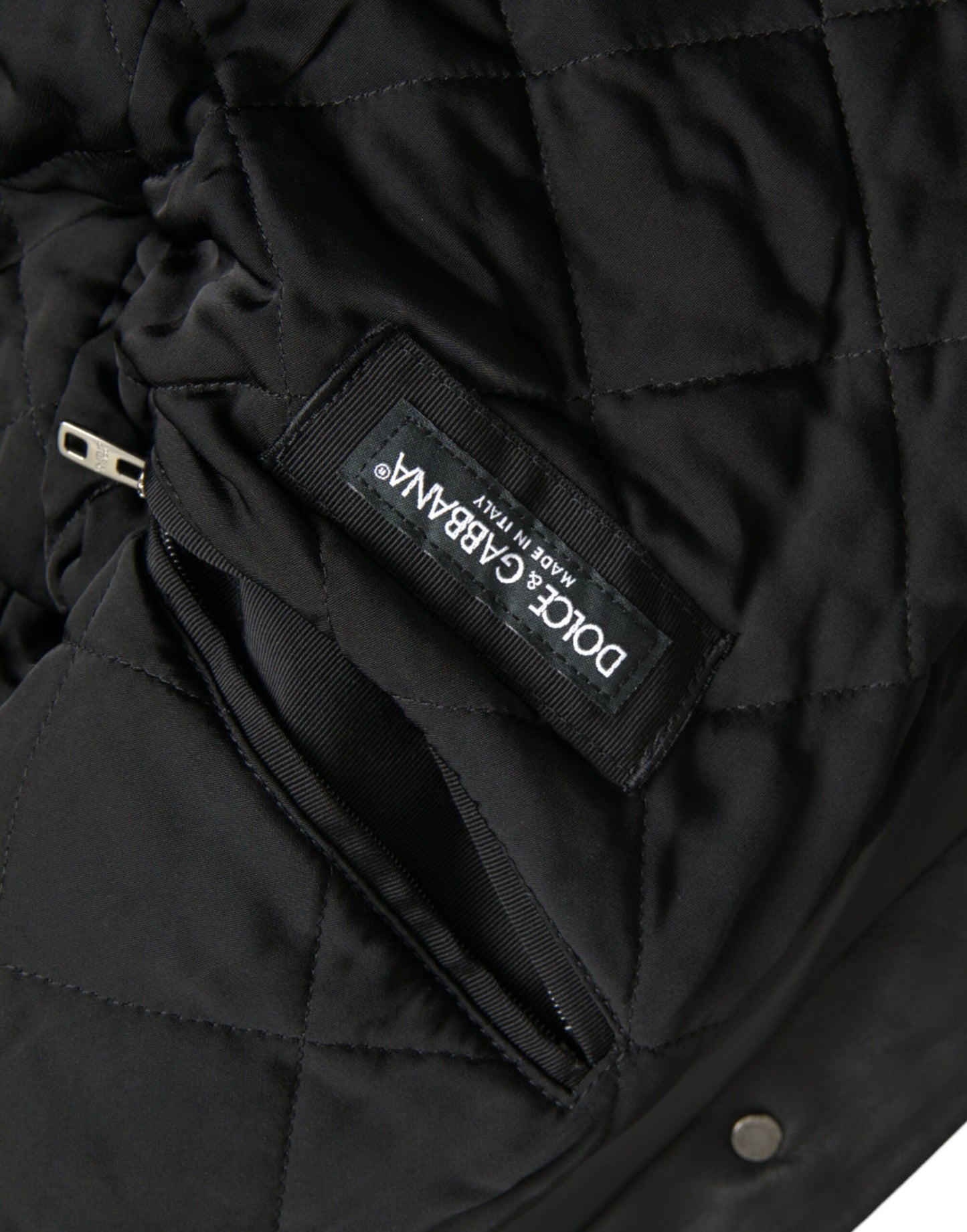 Dolce &amp; Gabbana – Bikerjacke aus schwarzem Leder mit Pelzkragen