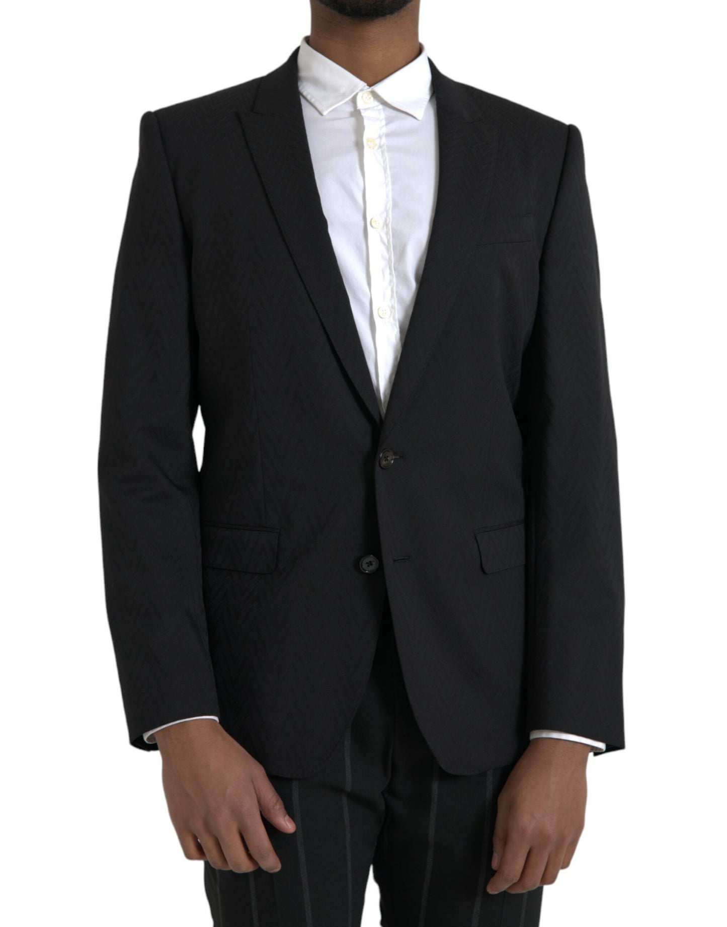 Dolce &amp; Gabbana Schwarzer MARTINI Slim Fit Jacke Mantel Blazer