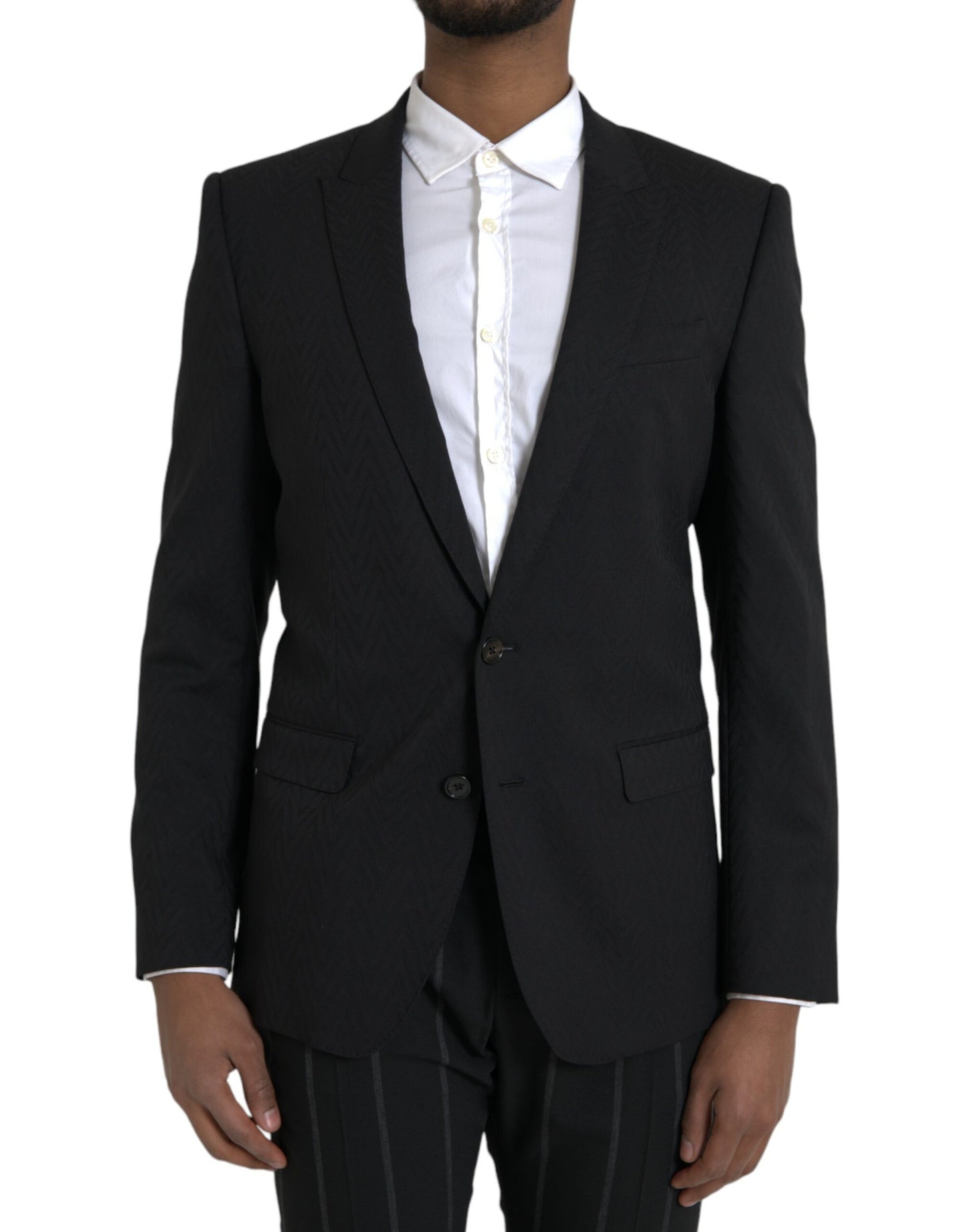 Dolce &amp; Gabbana Schwarzer MARTINI Slim Fit Jacke Mantel Blazer