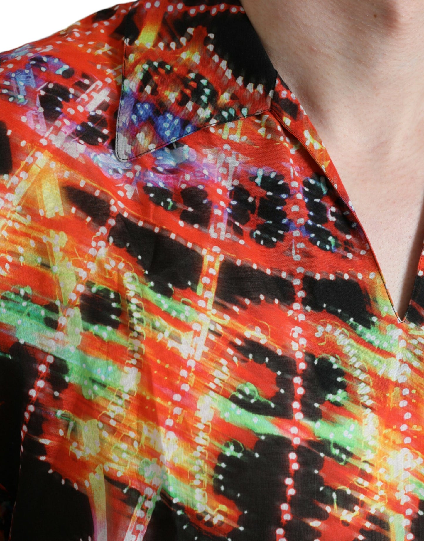 Mehrfarbiges Baumwoll-T-Shirt mit Luminarie-Print von Dolce &amp; Gabbana