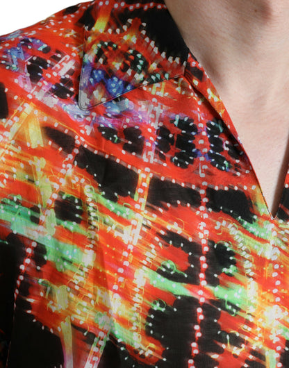 Mehrfarbiges Baumwoll-T-Shirt mit Luminarie-Print von Dolce &amp; Gabbana