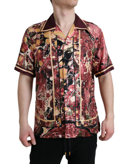 Dolce &amp; Gabbana Mehrfarbiges Button-Down-Seidenhemd