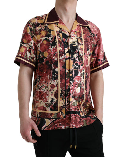 Dolce &amp; Gabbana Mehrfarbiges Button-Down-Seidenhemd