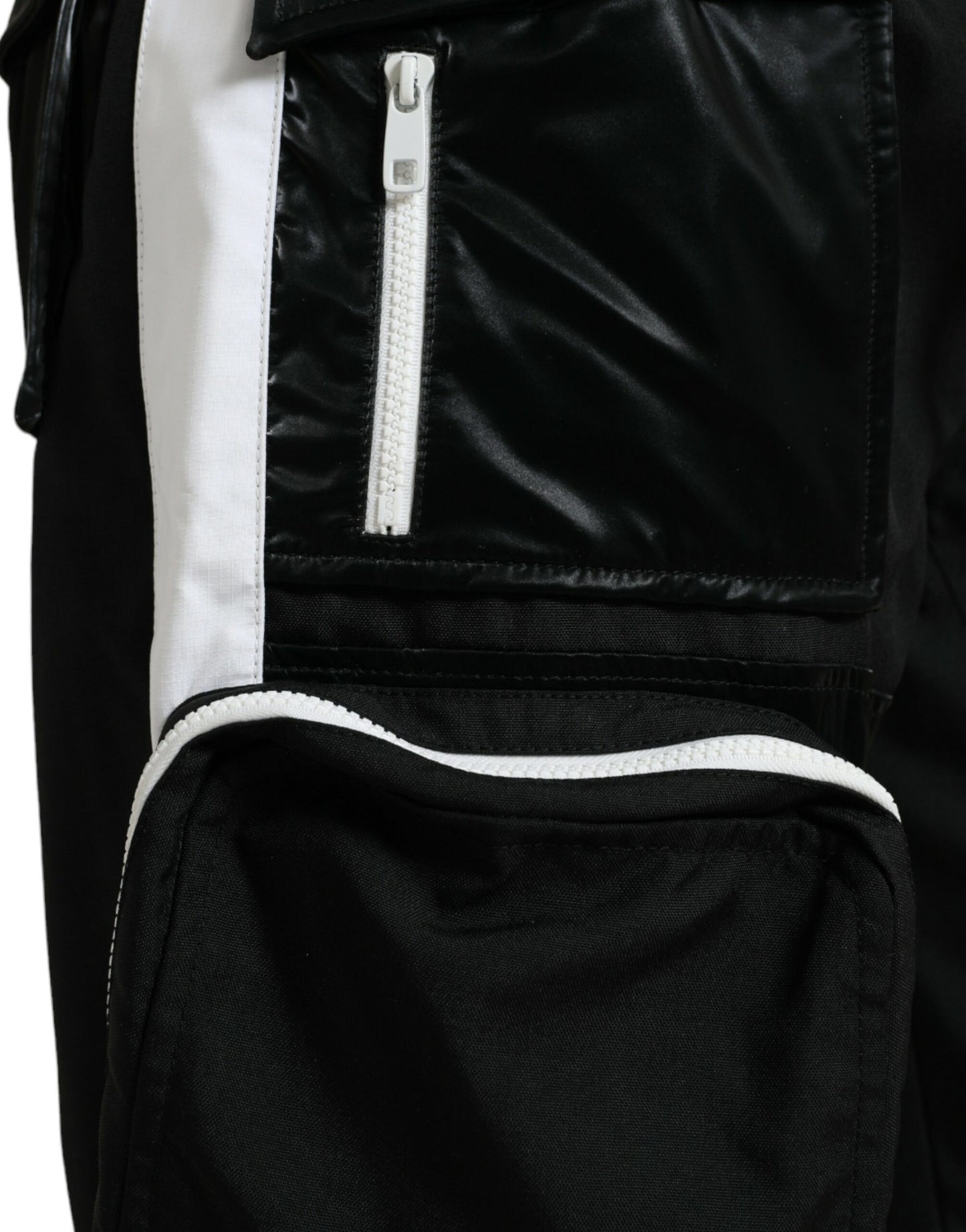 Dolce &amp; Gabbana Schwarze Nylon Cargo Jogger Herren Jogginghose