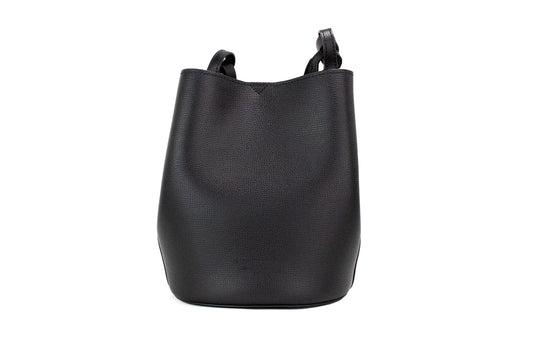 Burberry Lorne – Kleine Handtasche aus genarbtem Leder mit Haymarket-Karomuster in Schwarz