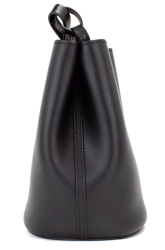 Burberry Lorne – Kleine Handtasche aus genarbtem Leder mit Haymarket-Karomuster in Schwarz