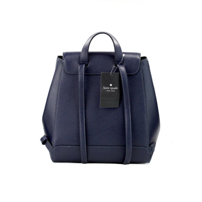 Kate Spade – Madison – Mittelgroßer Schulterrucksack aus Saffiano-Leder mit Klappe, Marineblau