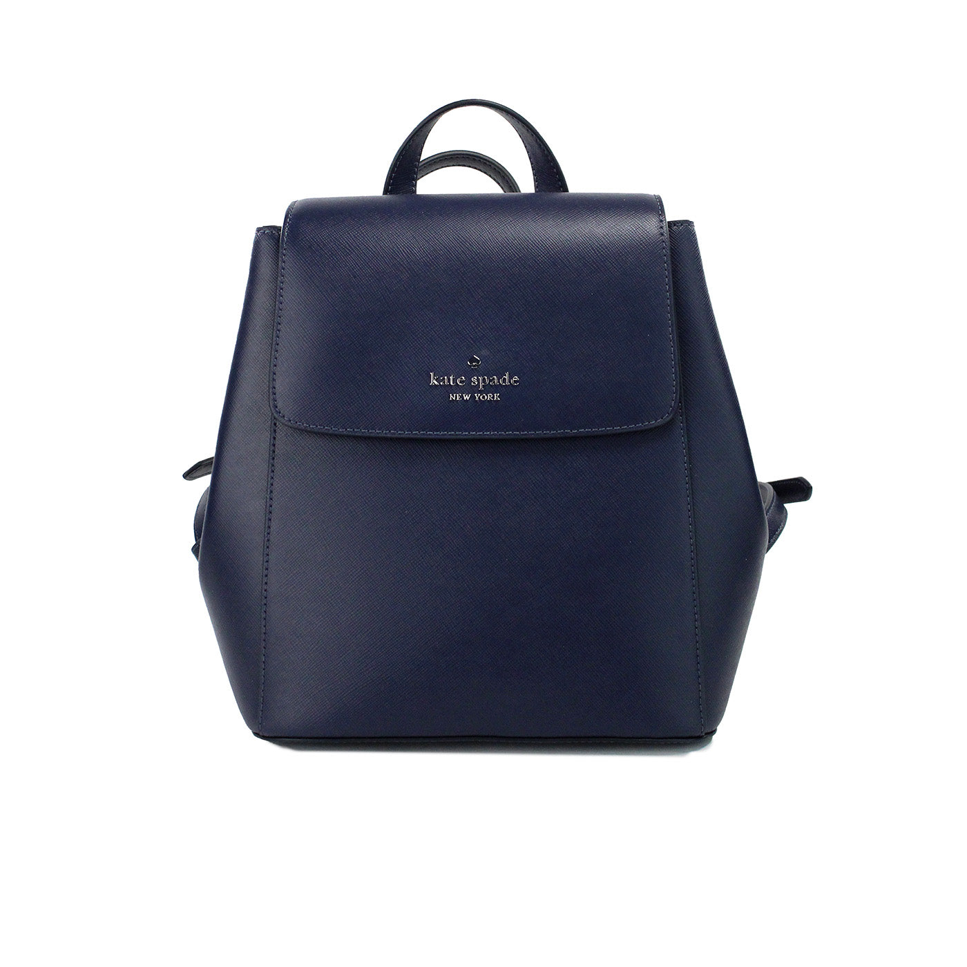 Kate Spade – Madison – Mittelgroßer Schulterrucksack aus Saffiano-Leder mit Klappe, Marineblau