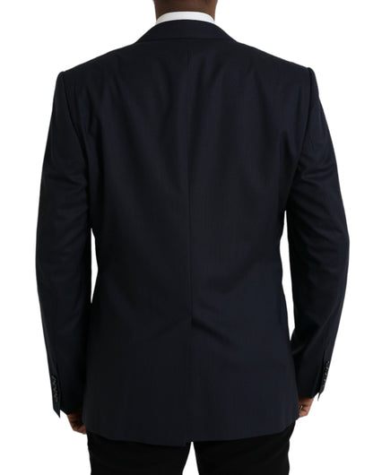 Dolce &amp; Gabbana – Einreihiger Blazer aus dunkelblauer Wolle
