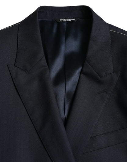 Dolce &amp; Gabbana – Einreihiger Blazer aus dunkelblauer Wolle
