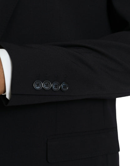Dolce &amp; Gabbana Schwarzer MARTINI Einreihiger Mantelblazer