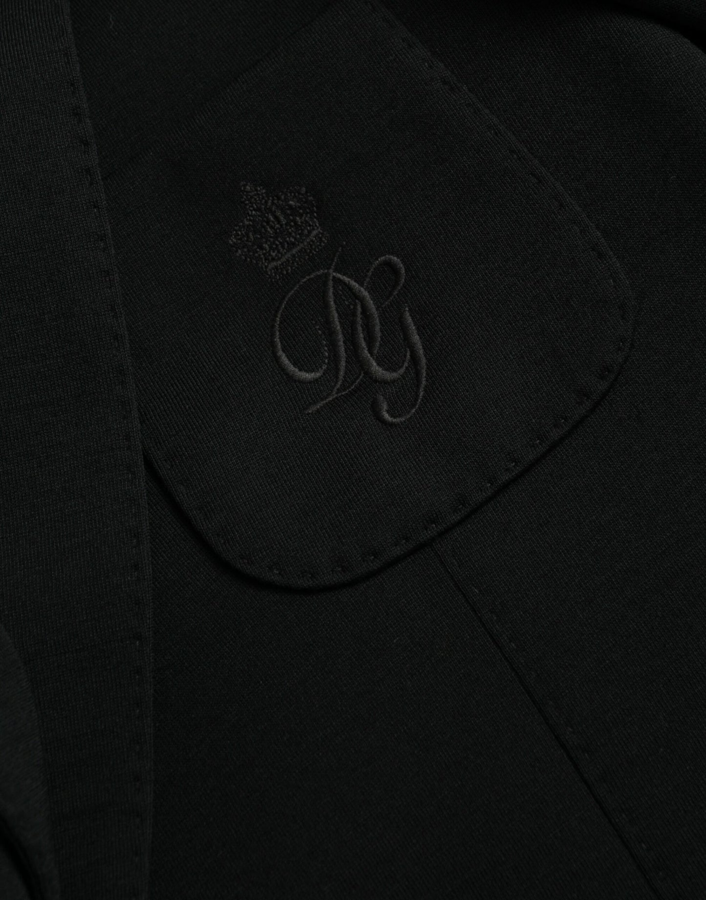 Dolce &amp; Gabbana – Einreihiger Blazer aus schwarzer Wolle mit Kerbe