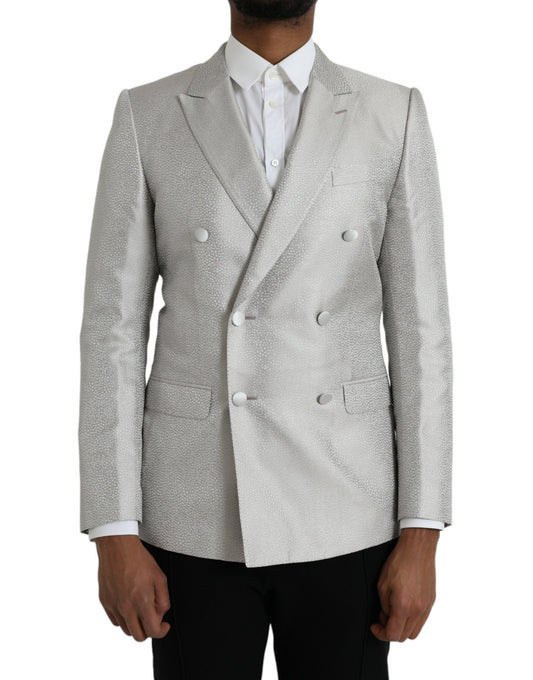 Dolce &amp; Gabbana – Zweireihiger MARTINI-Mantelblazer in Off-White