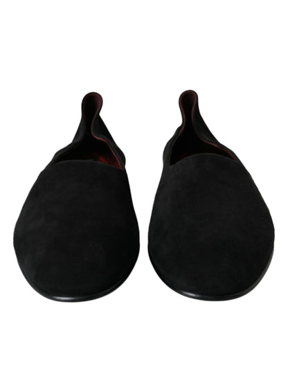 Dolce &amp; Gabbana – Schwarze Wildleder-Loafer, formelle Kleider, Slipper