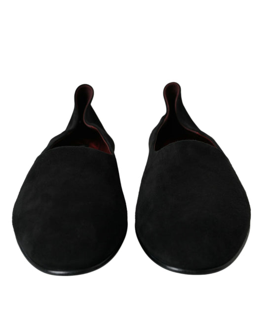 Dolce &amp; Gabbana – Schwarze Wildleder-Loafer, formelle Kleider, Slipper