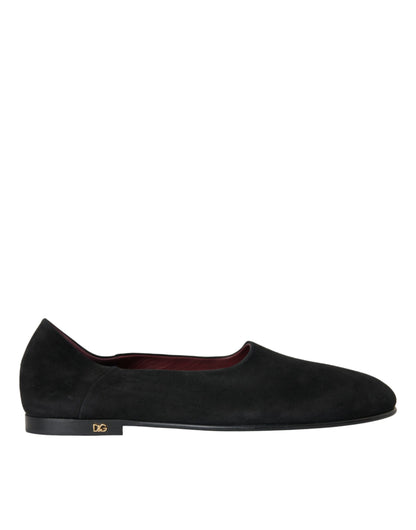 Dolce &amp; Gabbana – Schwarze Wildleder-Loafer, formelle Kleider, Slipper